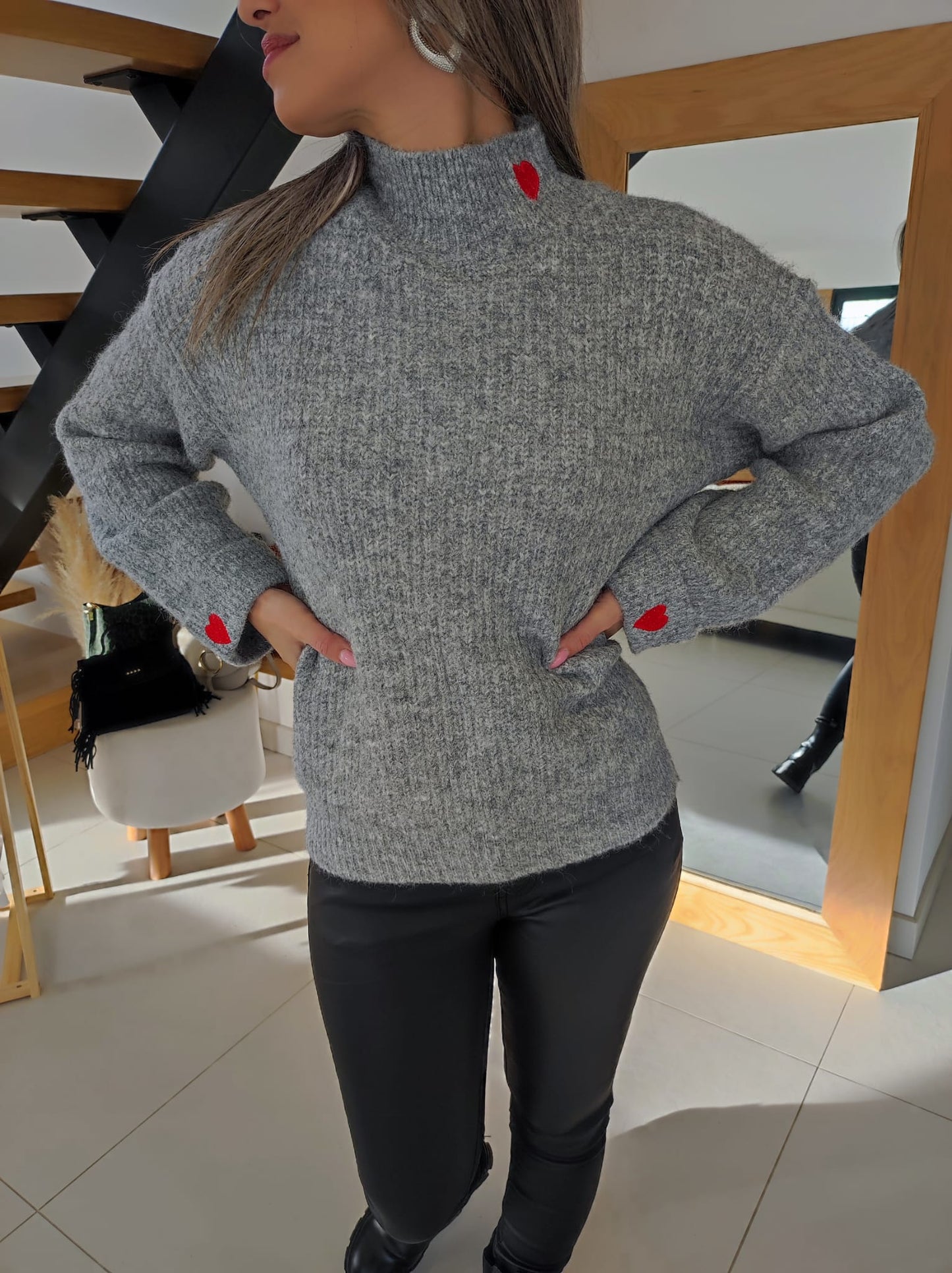 Pull Gris coeur