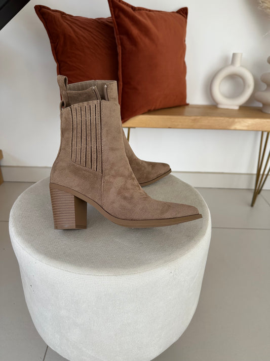 Bottines suédine beige