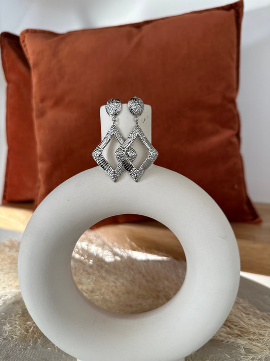 Boucles d’oreilles Fidji couleur argent