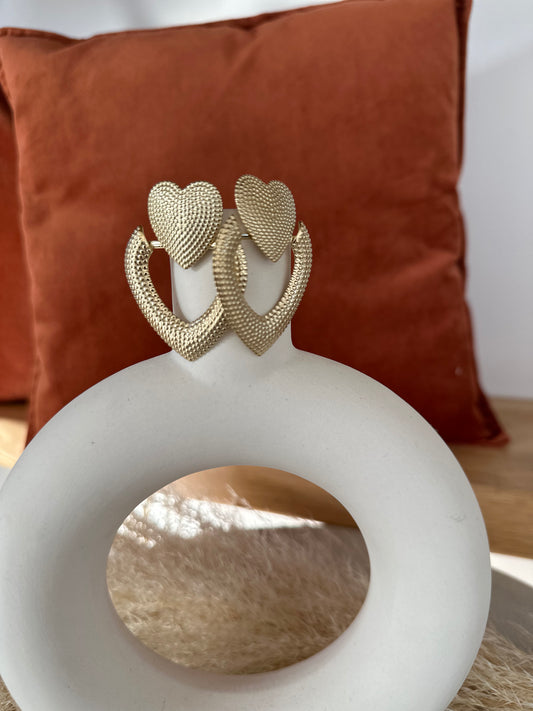 Boucles d’oreilles corazón dorées
