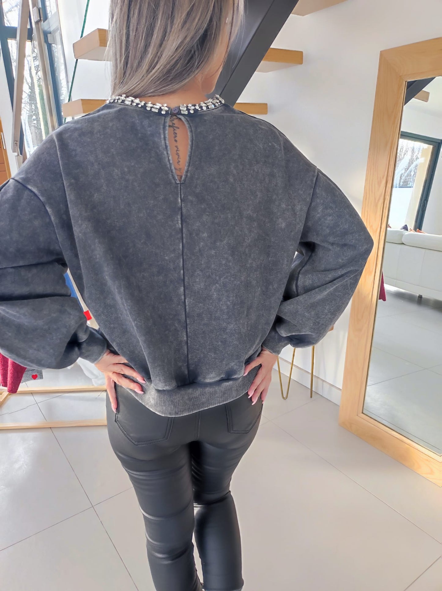 Sweat Grey strass