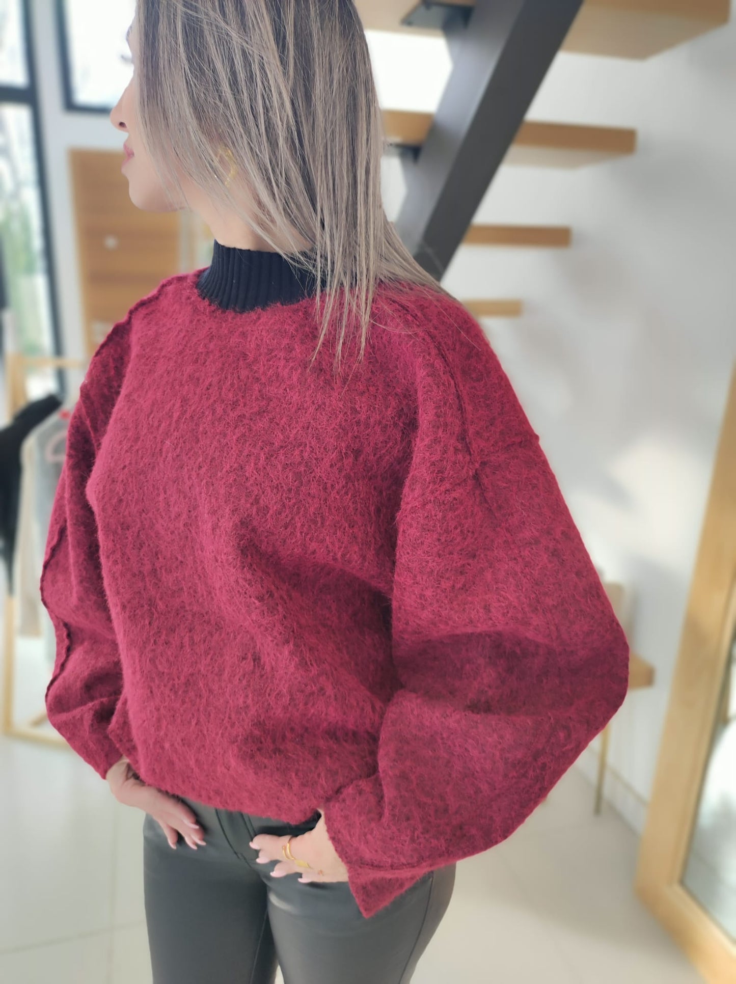 Pull bordeaux Indian