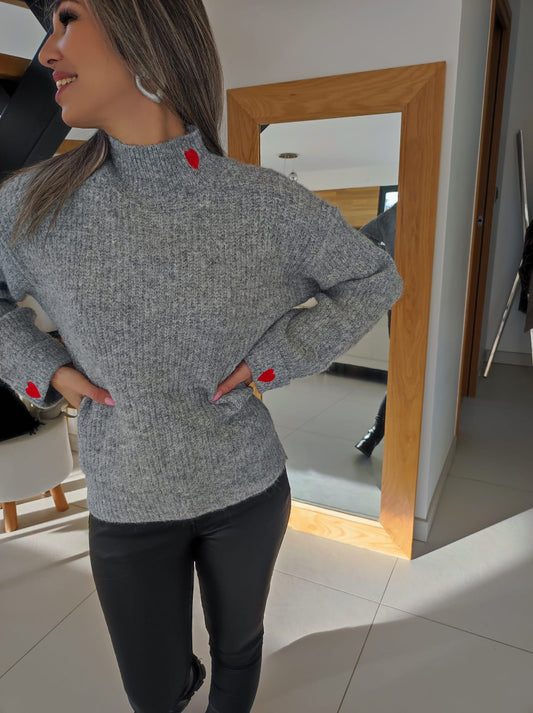 Pull Gris coeur